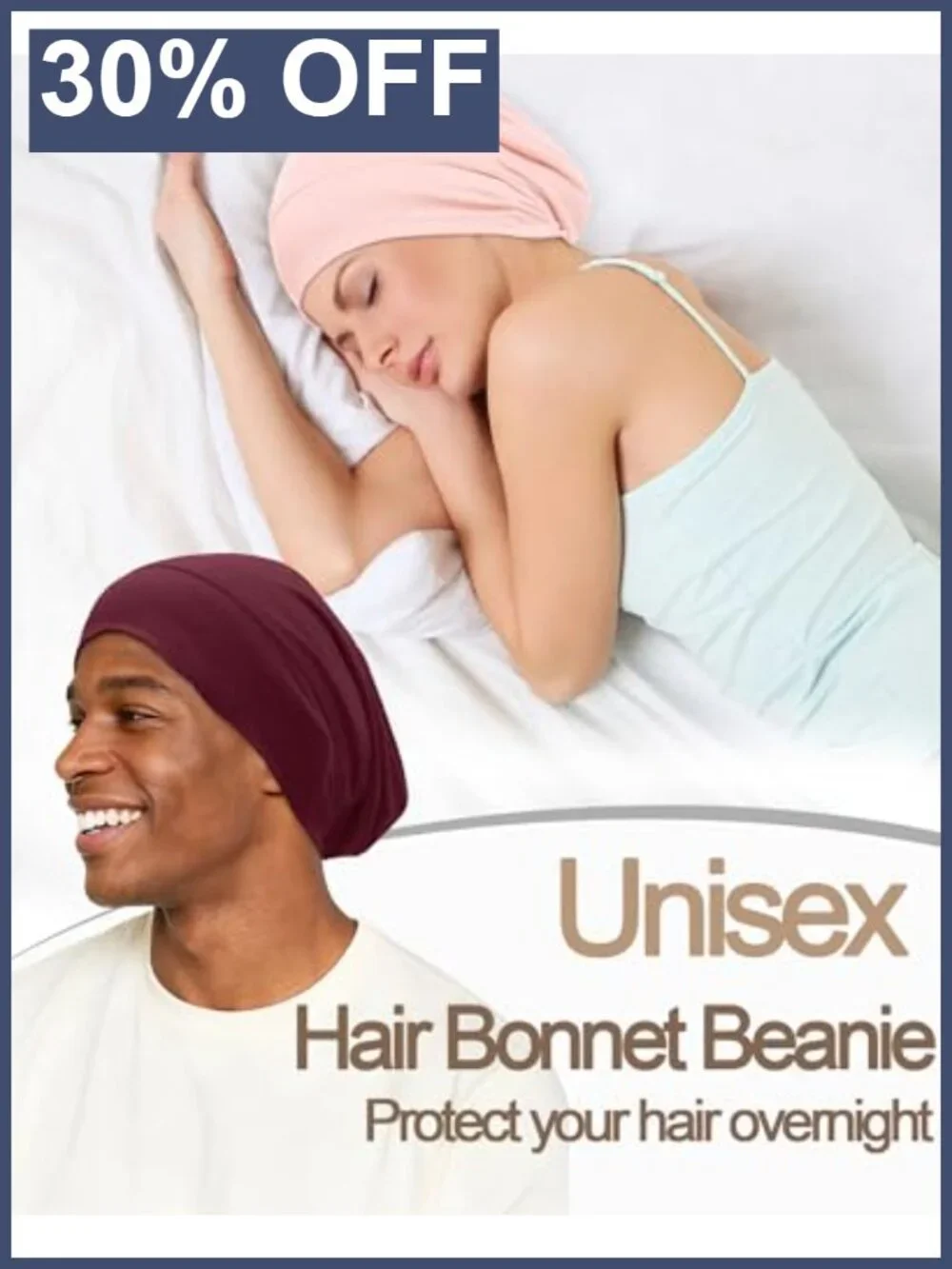 Mulberry Silk Lined Sleep Cap Adjustable Hair Bonnet for Women